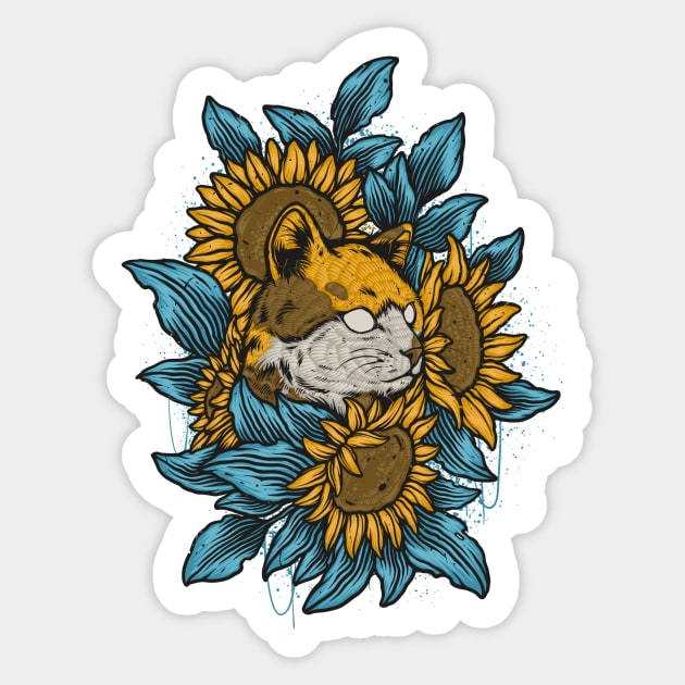 Cat sun flowers Sticker by vhiente